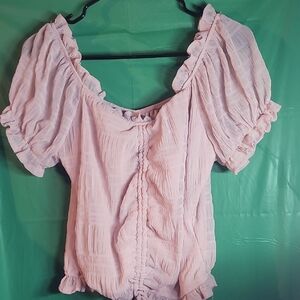Women's Pink Ruffled Top